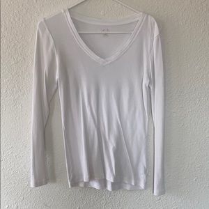 Gap White V Neck Long Sleeve
